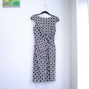 Lauren Ralph Lauren Dress Black & White Geometric Print
